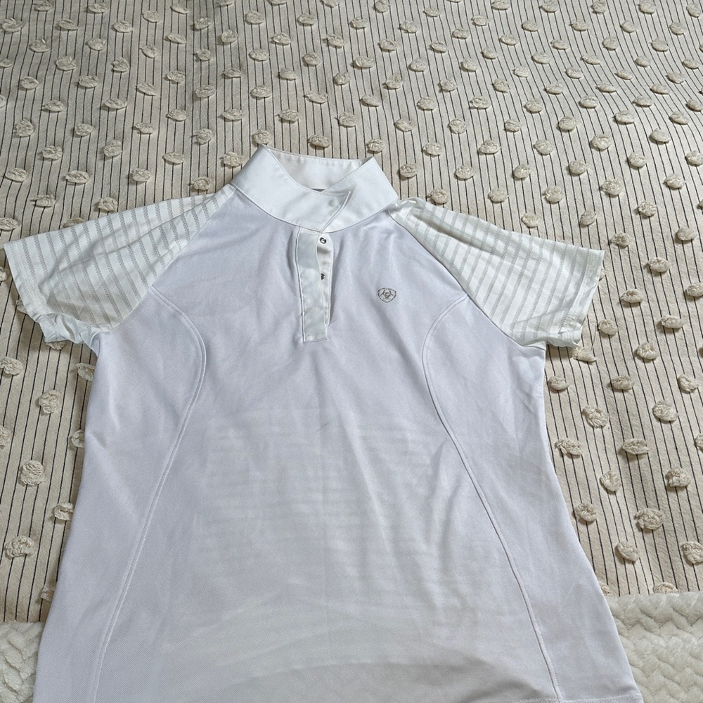 Ariat Girls XXL 16 Shirt White Pro Aptos Vented SS Show Equestrian Riding
